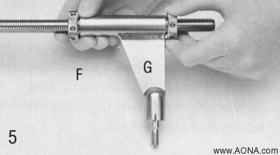 Thread a Spindle Nut (F) partway down the 14.0 mm Threaded Spindle